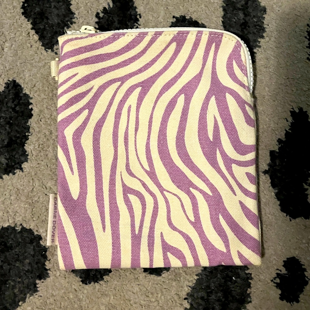 Dagne Dover Skye essentials pouch in purple zebra